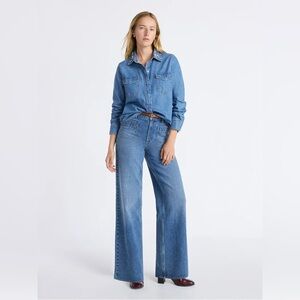 Free Assembly Wide Leg Jeans with Patch Pockets